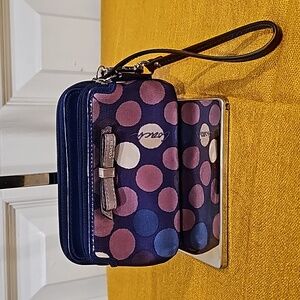 Coach Bow Polka Dot Tech Wallet